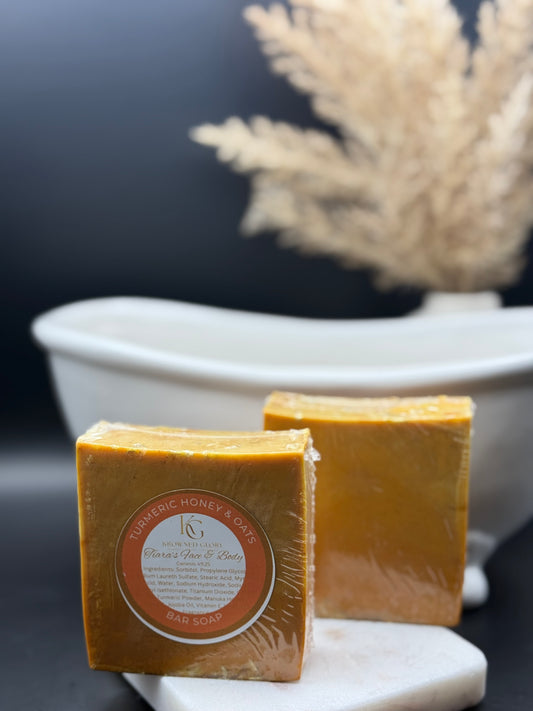 Tiara’s Face & Body Turmeric Honey & Oats Bar Soap